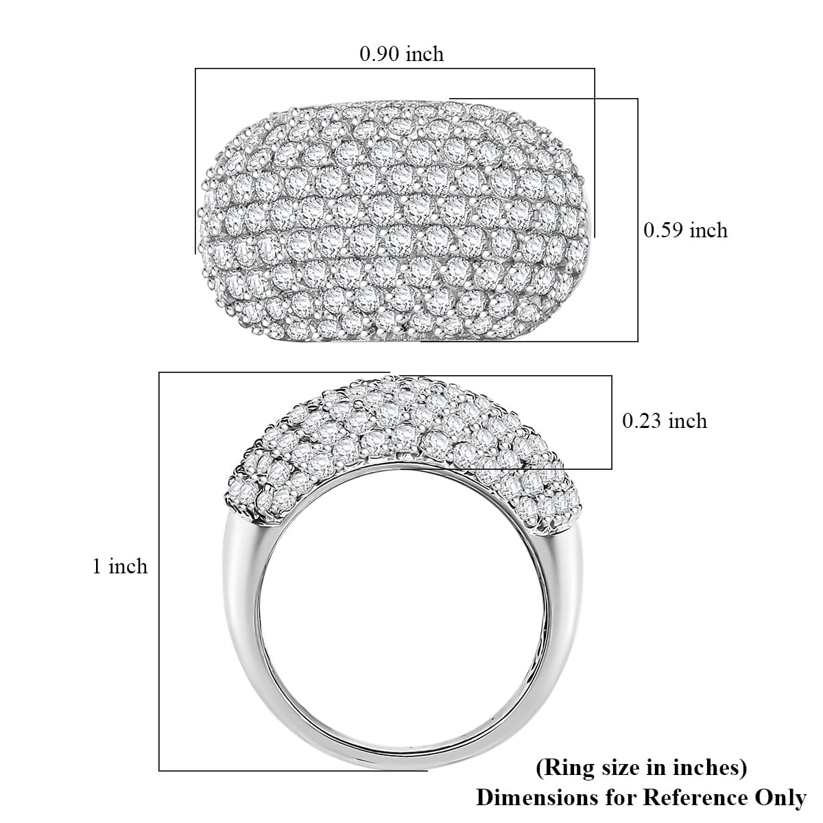 Karis Lab Created White Sapphire 3.15 ctw Starlit Sky Ring in Platinum Bond (Size 5.0) image number 5