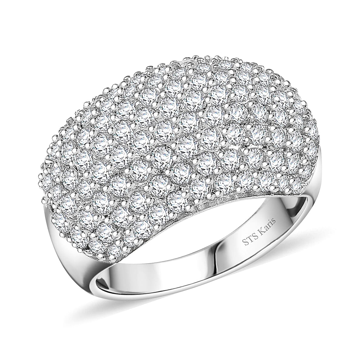 Karis Lab Created White Sapphire 3.15 ctw Starlit Sky Ring in Platinum Bond (Size 6.0) image number 0