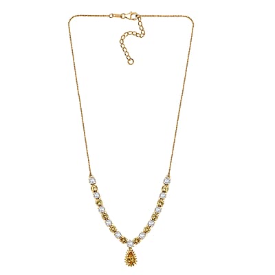 D'Joy Premium Brazilian Heliodor and Multi Gemstone 12.75 ctw Necklace in 18K Vermeil Yellow Gold Over Sterling Silver 18 Inches