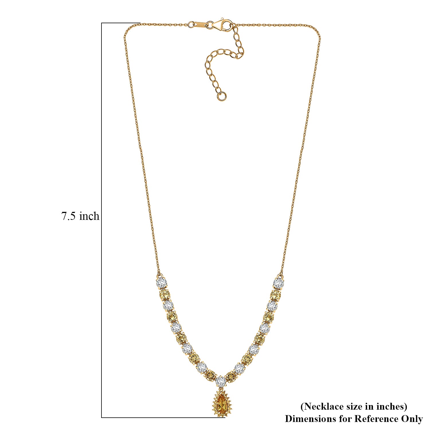 D'Joy Premium Brazilian Heliodor and Multi Gemstone 12.75 ctw Necklace in 18K Vermeil Yellow Gold Over Sterling Silver 18 Inches
