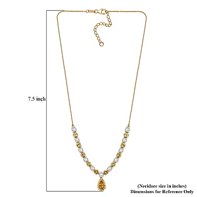 D'Joy Premium Brazilian Heliodor and Multi Gemstone 12.75 ctw Necklace in 18K Vermeil Yellow Gold Over Sterling Silver 18 Inches