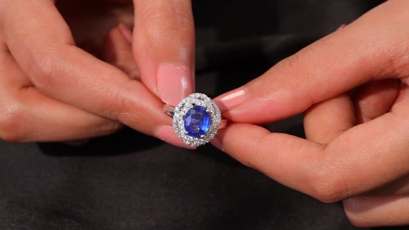 Premium Kashmir Blue Kyanite and Moissanite 4.10 ctw Ring in Rhodium Over Sterling Silver (Size 10.0)
