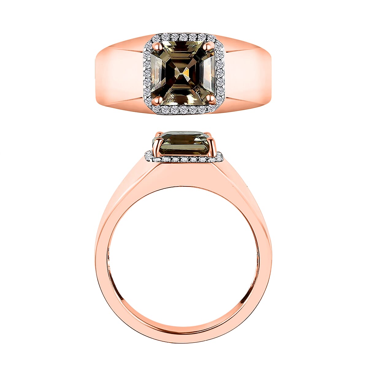 Luxoro AAA Turkizite and G-H I2 Diamond 3.00 ctw Mens Ring in 14K Rose Gold (Size  5.0)  8 Grams (Del. in 10-12 Days) image number 3