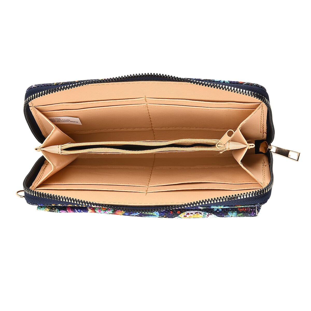 Blue Cat and Flower Pattern Tote Bag and Cellphone Bag image number 7