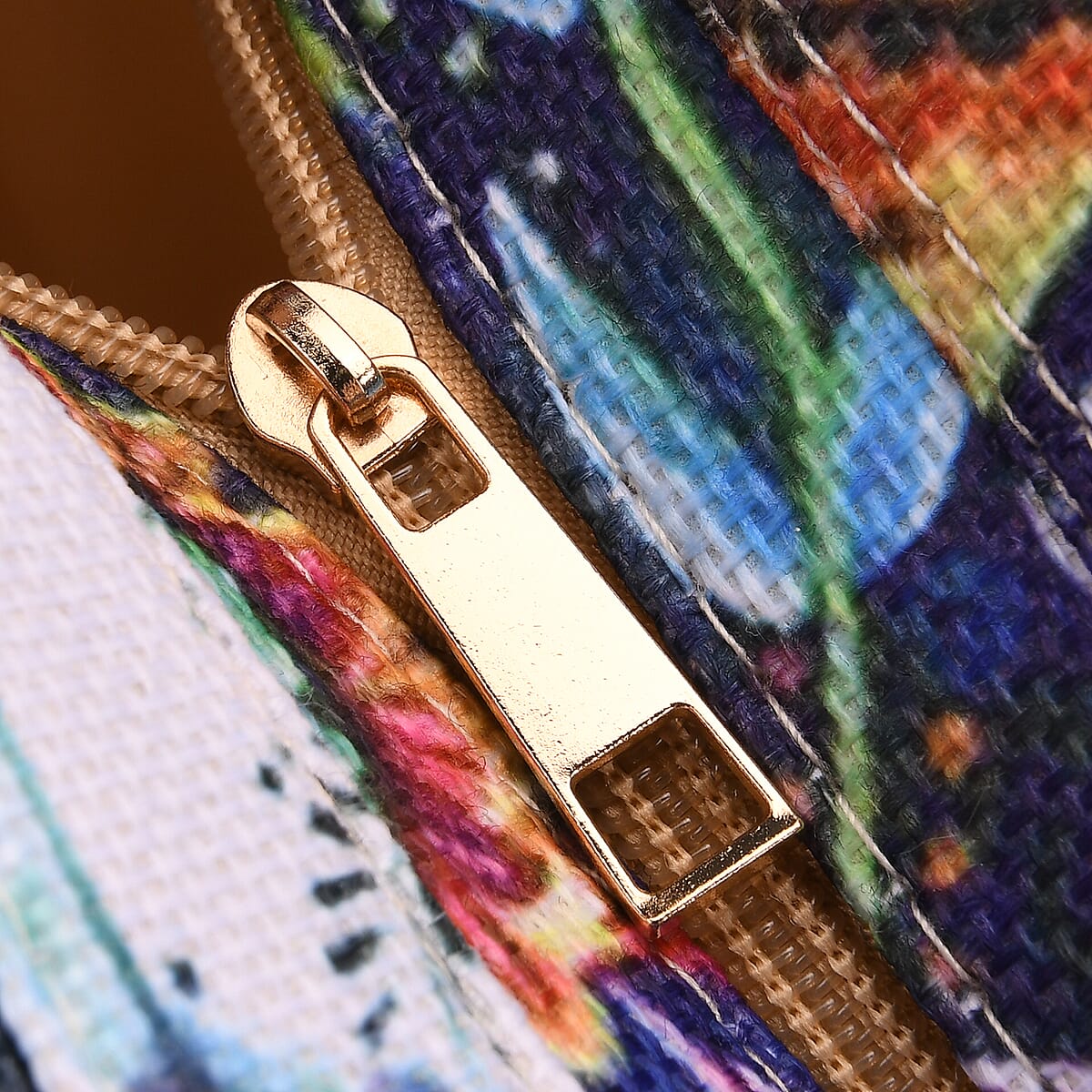 Blue Cat and Flower Pattern Tote Bag and Cellphone Bag image number 8