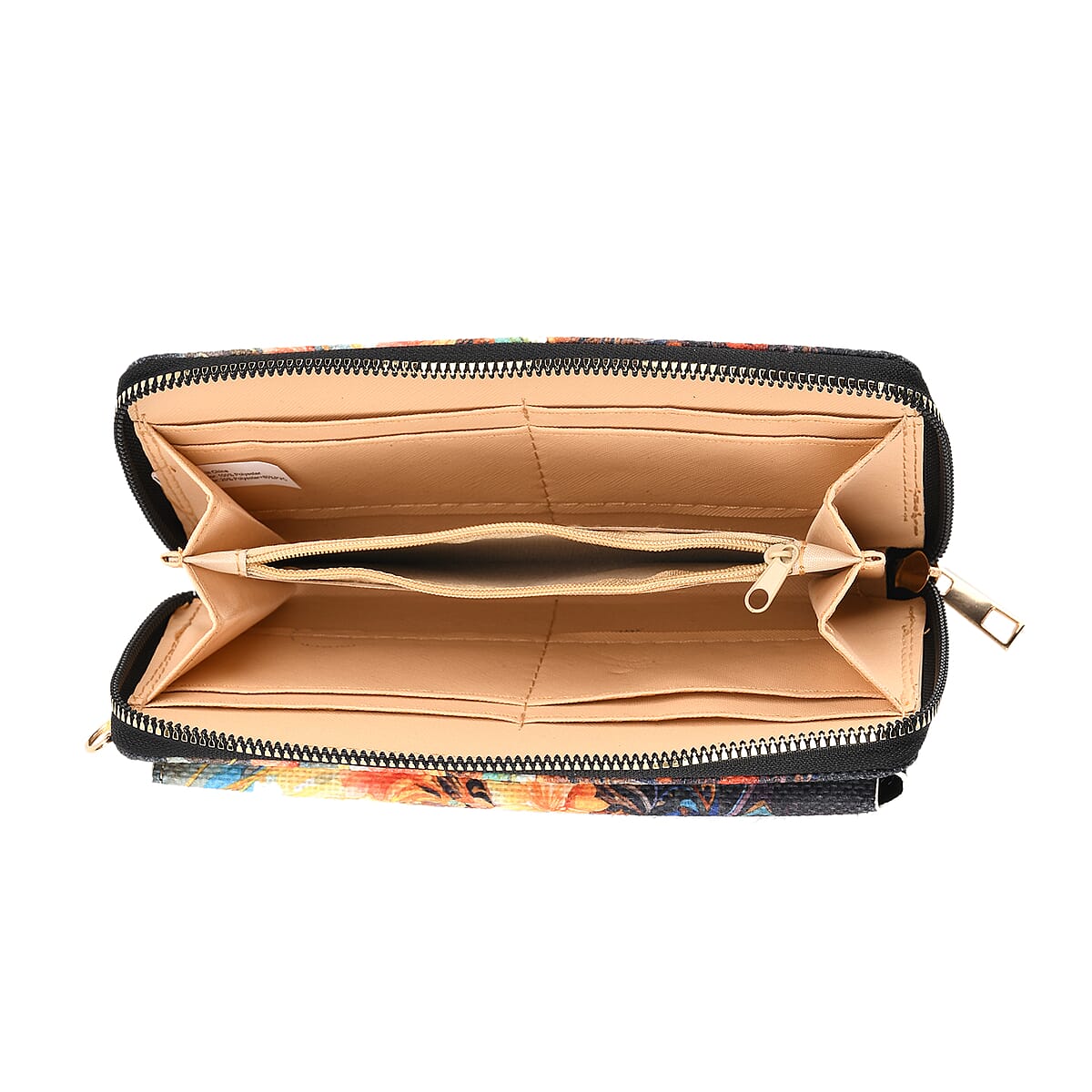 Multi Color Peacock and Flower Pattern Tote Bag and Cellphone Bag image number 7