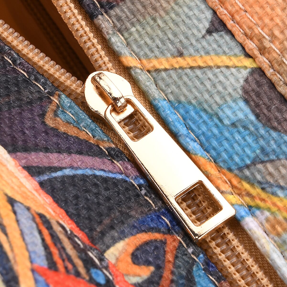 Multi Color Peacock and Flower Pattern Tote Bag and Cellphone Bag image number 8