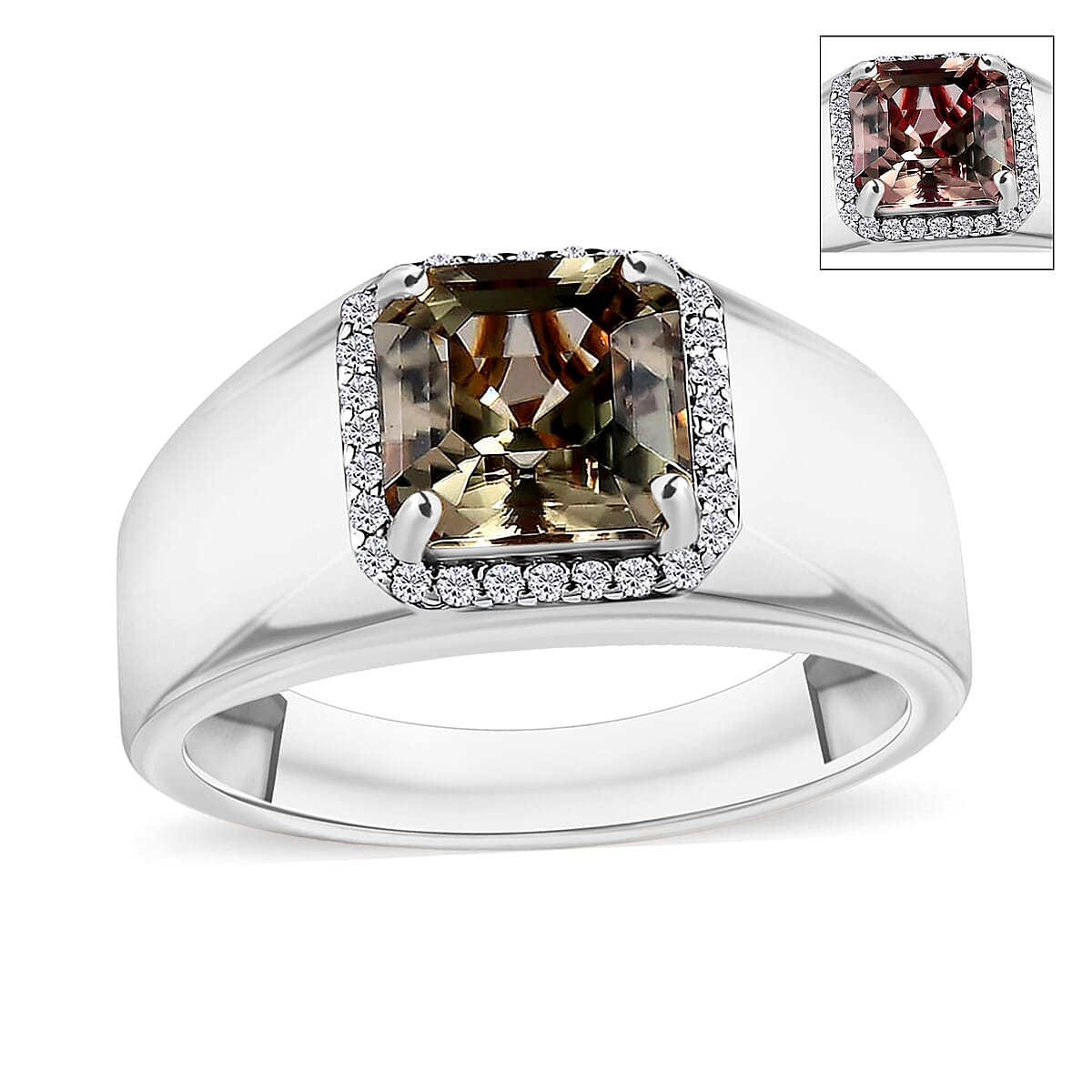 Rhapsody AAAA Turkizite and E-F VS2 Diamond 3.00 ctw Mens Ring in 950 Platinum (Size  10.5) 9 Grams image number 0