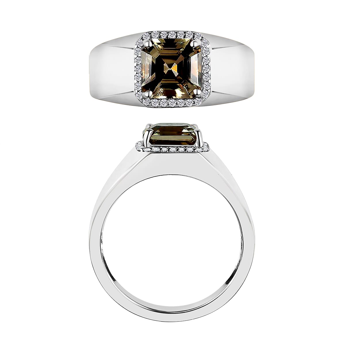 Rhapsody AAAA Turkizite and E-F VS2 Diamond 3.00 ctw Mens Ring in 950 Platinum (Size  10.5) 9 Grams image number 3
