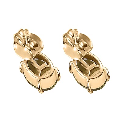 Luxoro Premium Madagascar Yellow Apatite 1.70 ctw Stud Earrings in 10K Yellow Gold