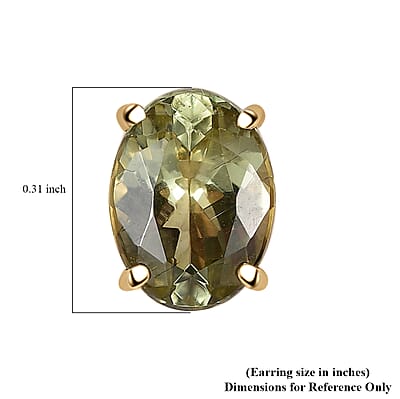 Luxoro Premium Madagascar Yellow Apatite 1.70 ctw Stud Earrings in 10K Yellow Gold