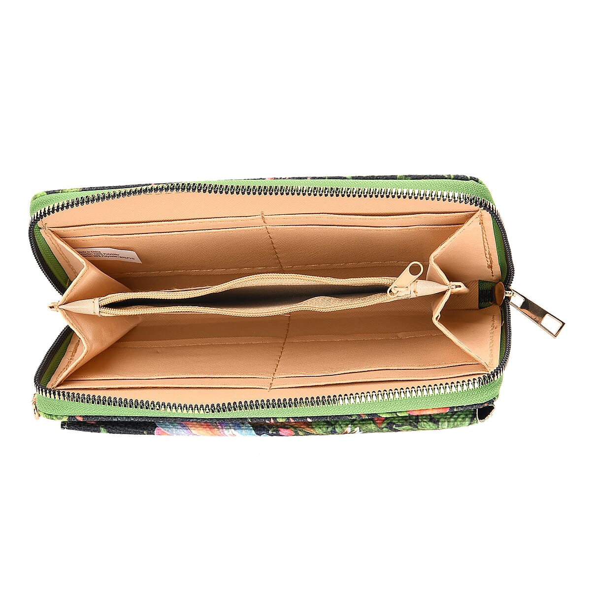 Multi Color Bird and Flower Pattern Tote Bag and Cellphone Bag image number 7