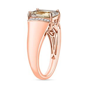 Premium Turkizite and Diamond 4.10 ctw Ring in 18K Vermeil Rose Gold Over Sterling Silver (Size  10.0) (Del. in 10-12 Days)