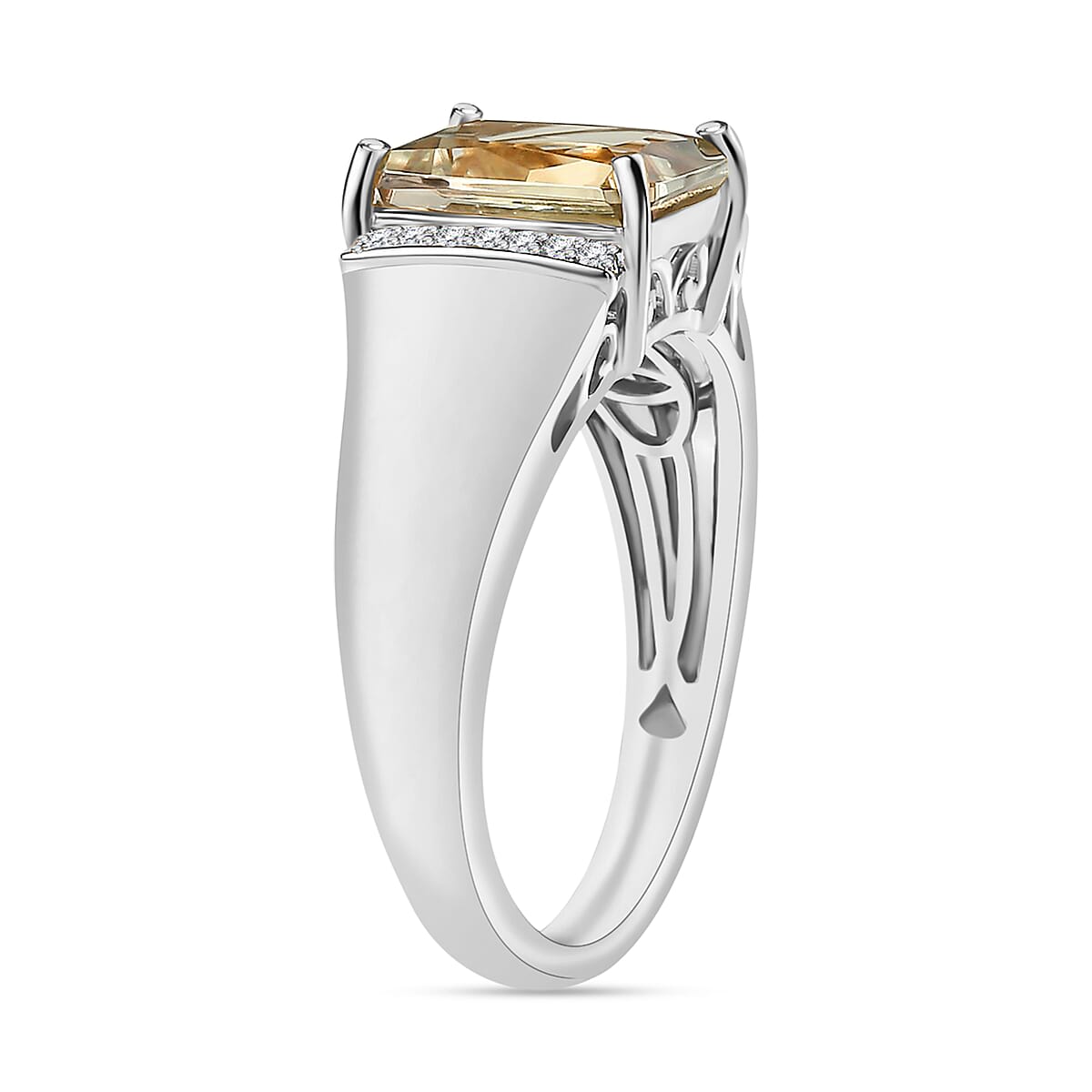 Luxoro AAA Turkizite and G-H I2 Diamond 4.10 ctw Mens Ring in 14K White Gold (Size  10.0) 5.80 Grams (Del. in 10-12 Days) image number 2