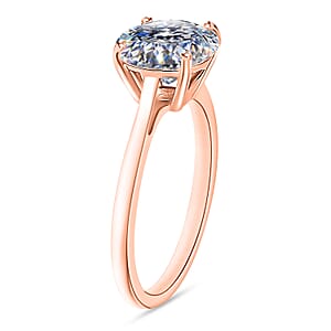 Moissanite 1.85 ctw Solitaire Ring in 18K Vermeil Rose Gold Over Sterling Silver (Size  6.0) (Del. In 10-12 Days)