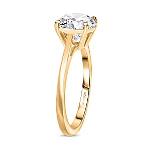 D'Joy Moissanite 1.85 ctw Solitaire Ring in 18K Vermeil Yellow Gold Over Sterling Silver (Size 5.0)