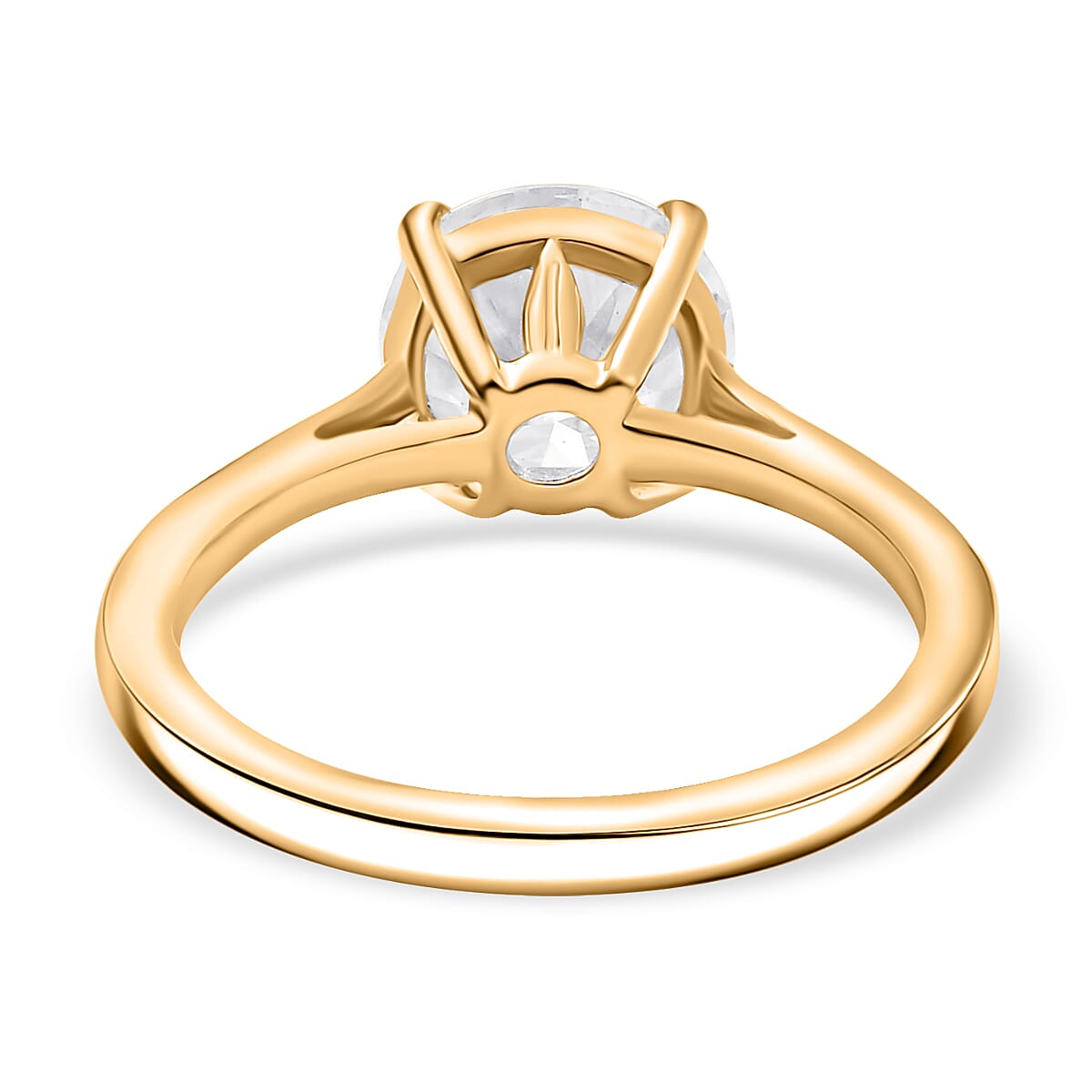 D'Joy Moissanite 1.85 ctw Solitaire Ring in 18K Vermeil Yellow Gold Over Sterling Silver (Size 5.0) image number 4