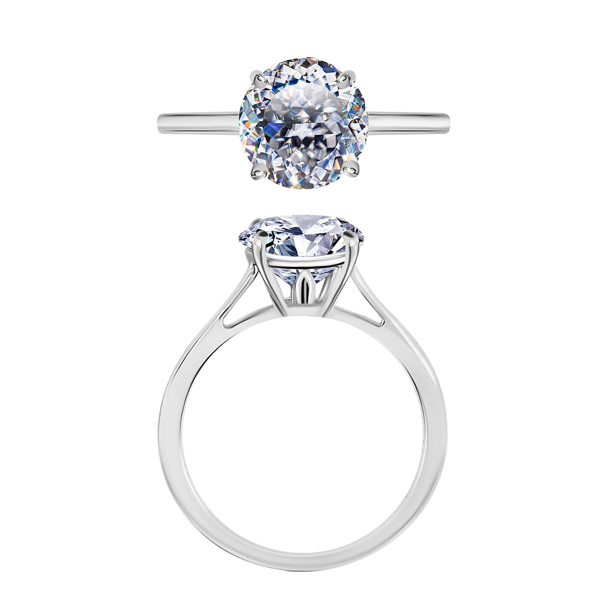 Moissanite 1.85 ctw Solitaire Ring in Rhodium Over Sterling Silver (Size  4.5) image number 3