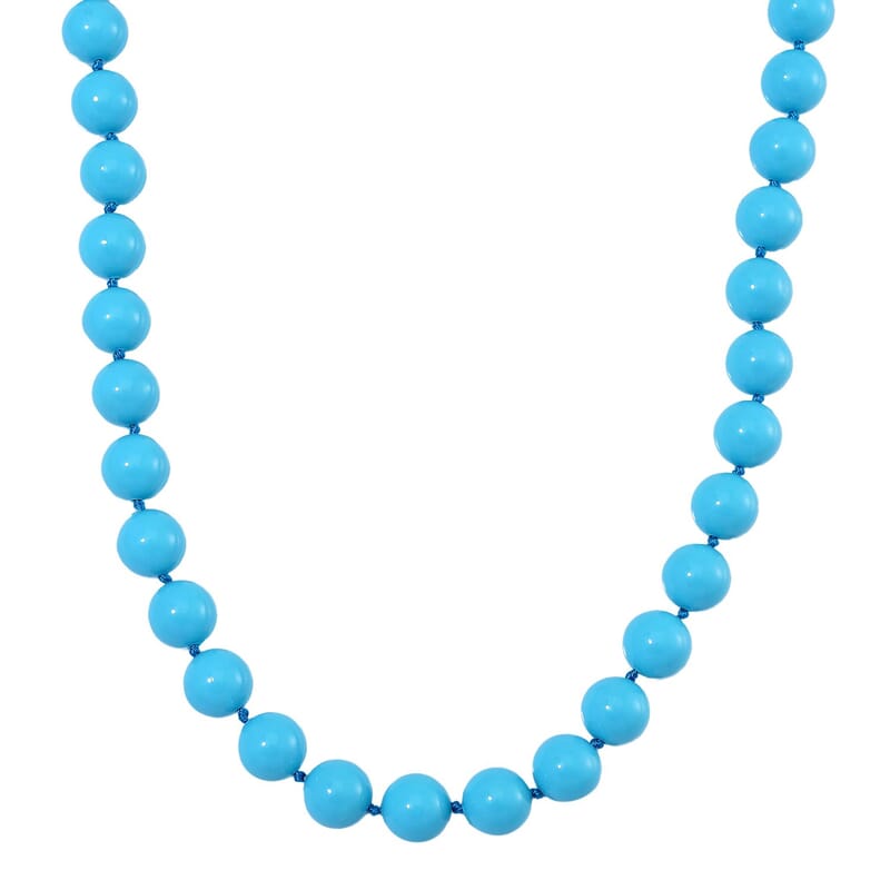 Sleeping Beauty Color Shell Pearl Necklace in Stainless Steel 380.00 ctw (20 Inches)