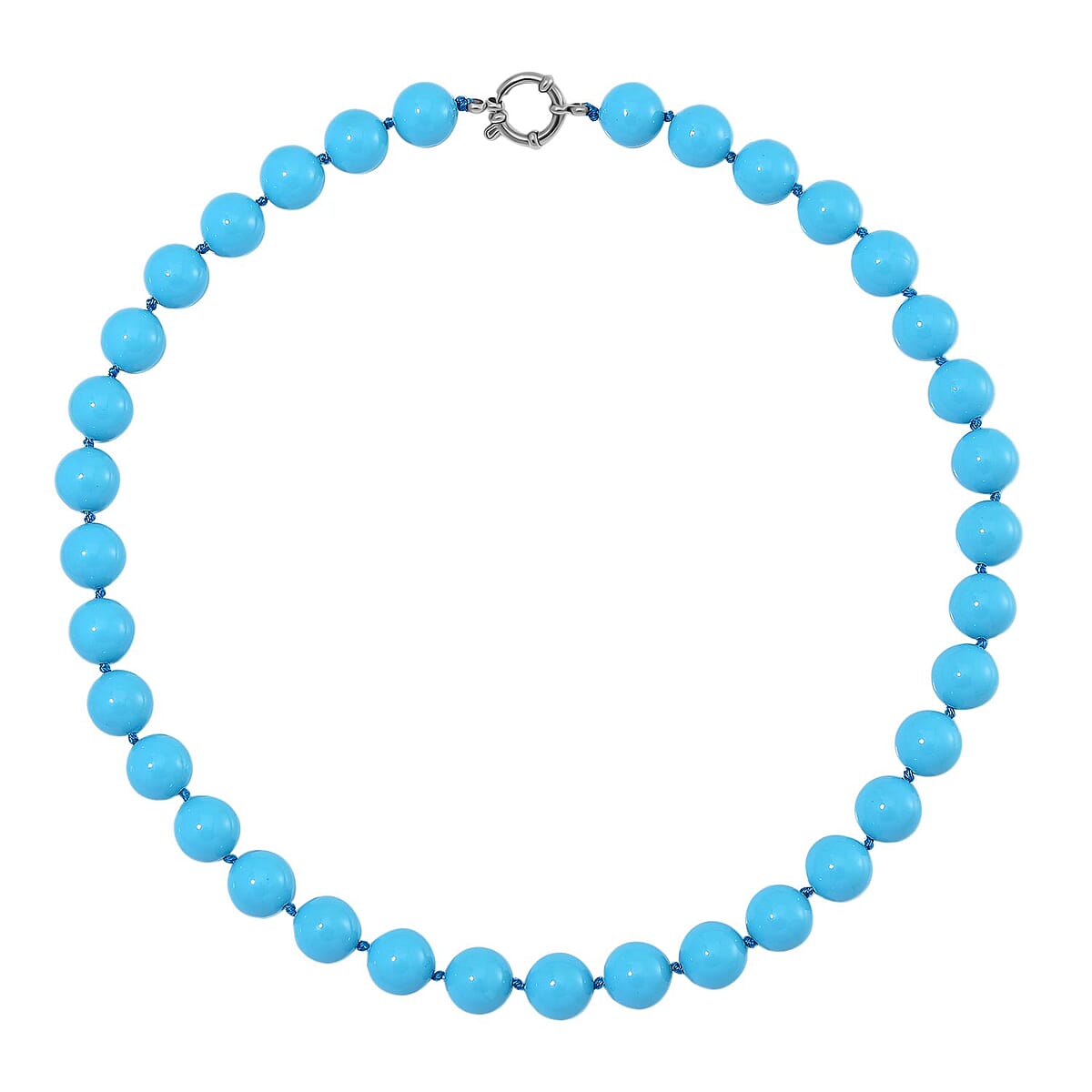 Doorbuster Sleeping Beauty Color Shell Pearl Necklace 20 Inches in Stainless Steel image number 2