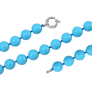 Sleeping Beauty Color Shell Pearl Necklace in Stainless Steel 380.00 ctw (20 Inches)