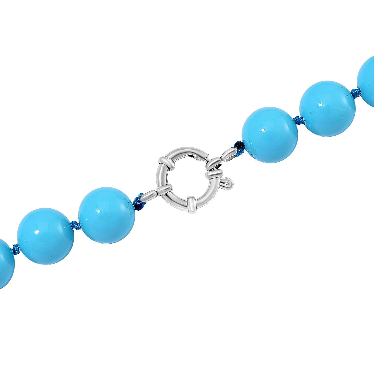 Sleeping Beauty Color Shell Pearl Necklace in Stainless Steel 380.00 ctw (20 Inches)