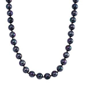 Peacock Color Shell Pearl Necklace in Stainless Steel 380.00 ctw (20 Inches)