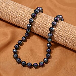 Peacock Color Shell Pearl Necklace in Stainless Steel 380.00 ctw (20 Inches)