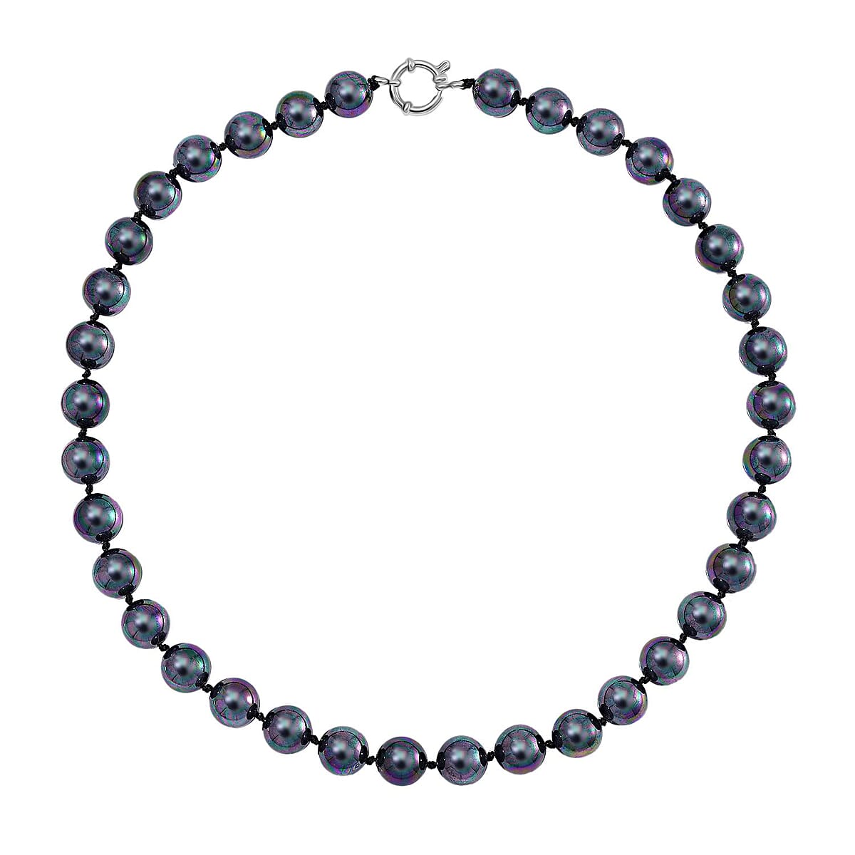 Peacock Color Shell Pearl Necklace in Stainless Steel 380.00 ctw (20 Inches) image number 2