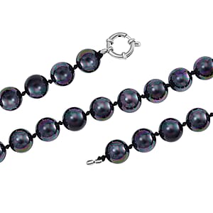 Peacock Color Shell Pearl Necklace in Stainless Steel 380.00 ctw (20 Inches)