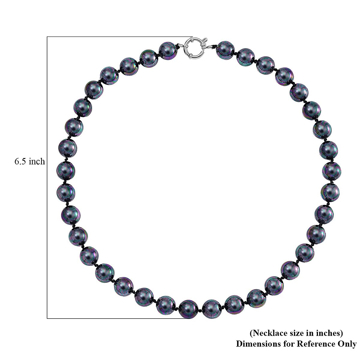 Peacock Color Shell Pearl Necklace in Stainless Steel 380.00 ctw (20 Inches) image number 5