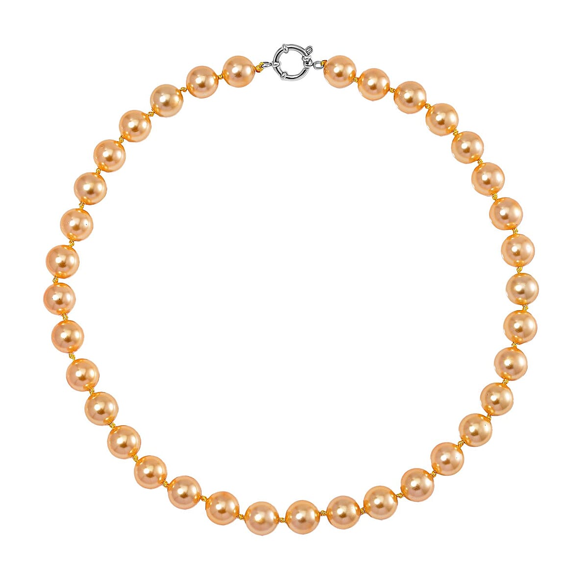 Golden Shell Pearl Necklace in Stainless Steel 380.00 ctw  (20 Inches) image number 2