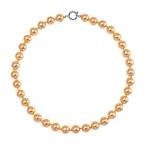 Golden Shell Pearl Necklace in Stainless Steel 380.00 ctw  (20 Inches)