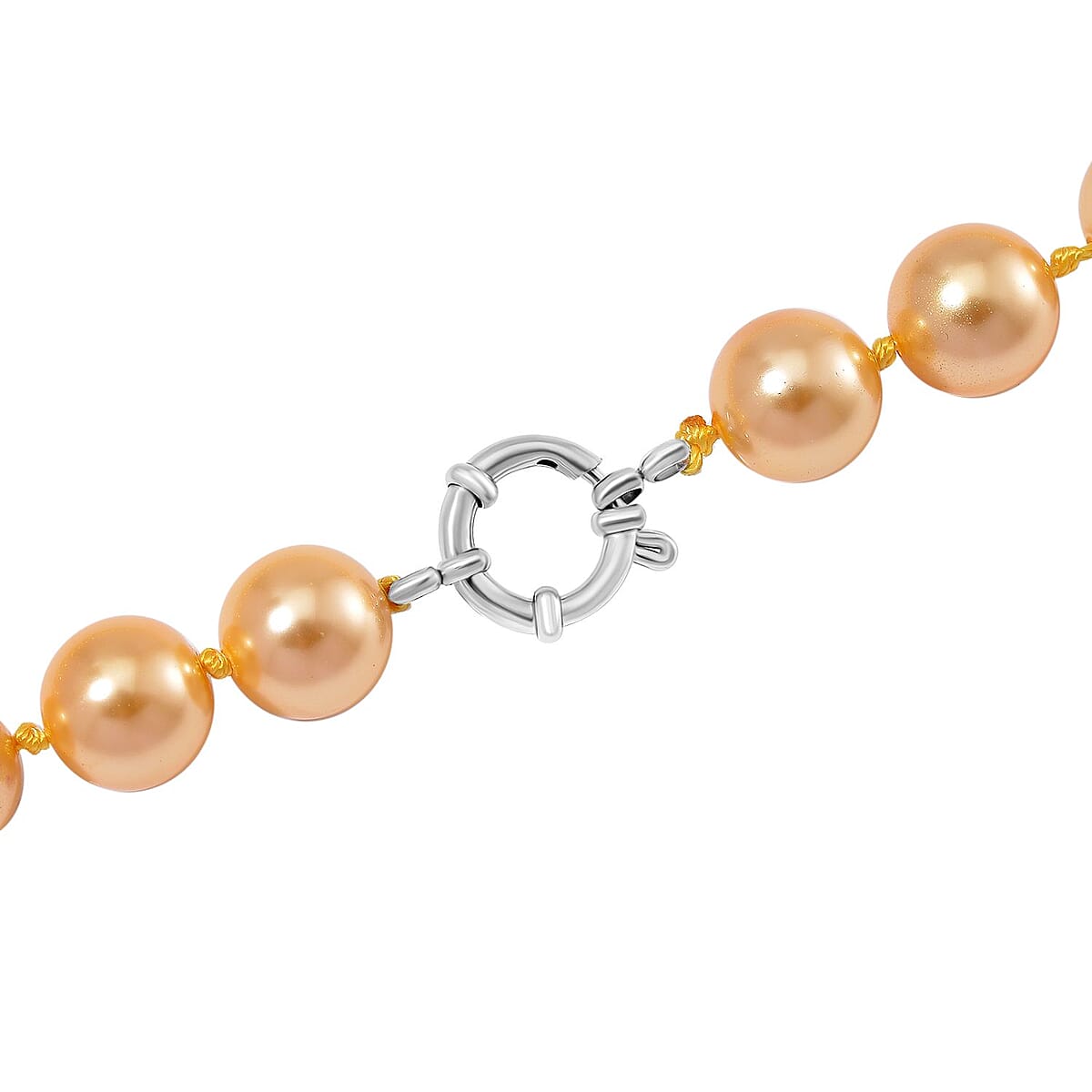 Golden Shell Pearl Necklace in Stainless Steel 380.00 ctw  (20 Inches) image number 4