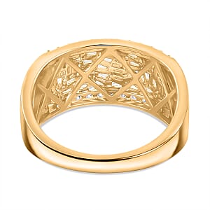 Moissanite 1.15 ctw Band Ring in 18K Vermeil Yellow Gold Over Sterling Silver (Size 10.0)