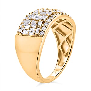 Moissanite 1.15 ctw Band Ring in 18K Vermeil Yellow Gold Over Sterling Silver (Size 7.0)