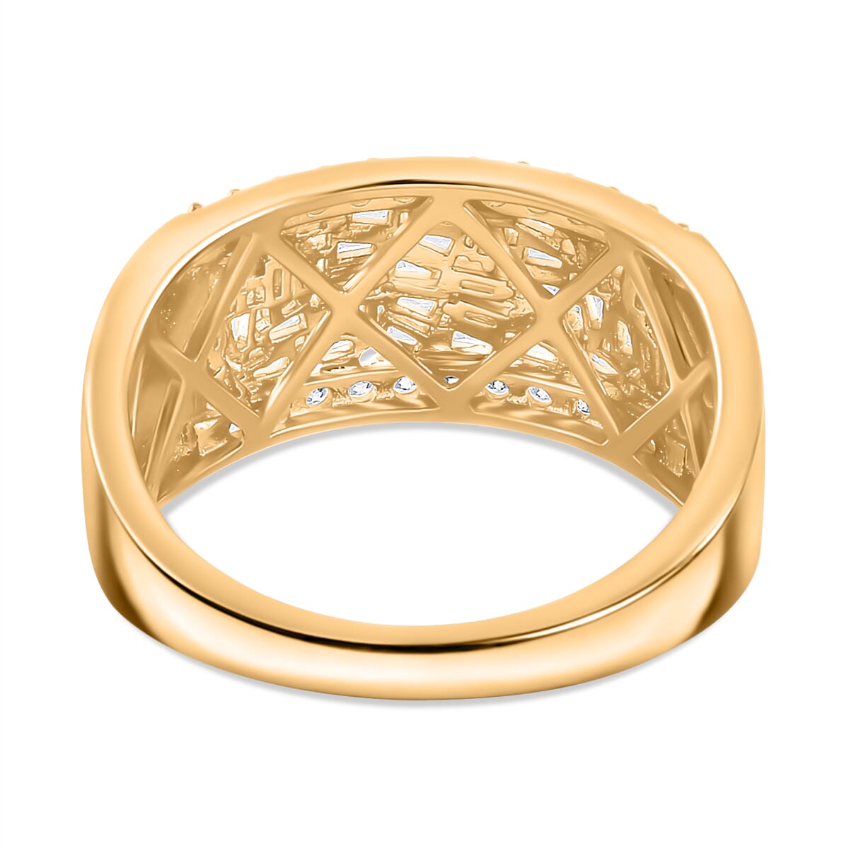 Moissanite 1.15 ctw Band Ring in 18K Vermeil Yellow Gold Over Sterling Silver (Size 7.0) image number 3