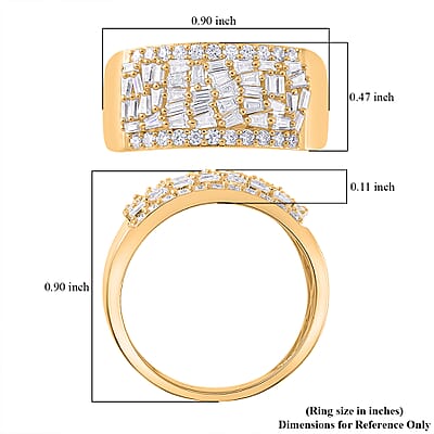 Moissanite 1.15 ctw Band Ring in 18K Vermeil Yellow Gold Over Sterling Silver (Size 9.0)