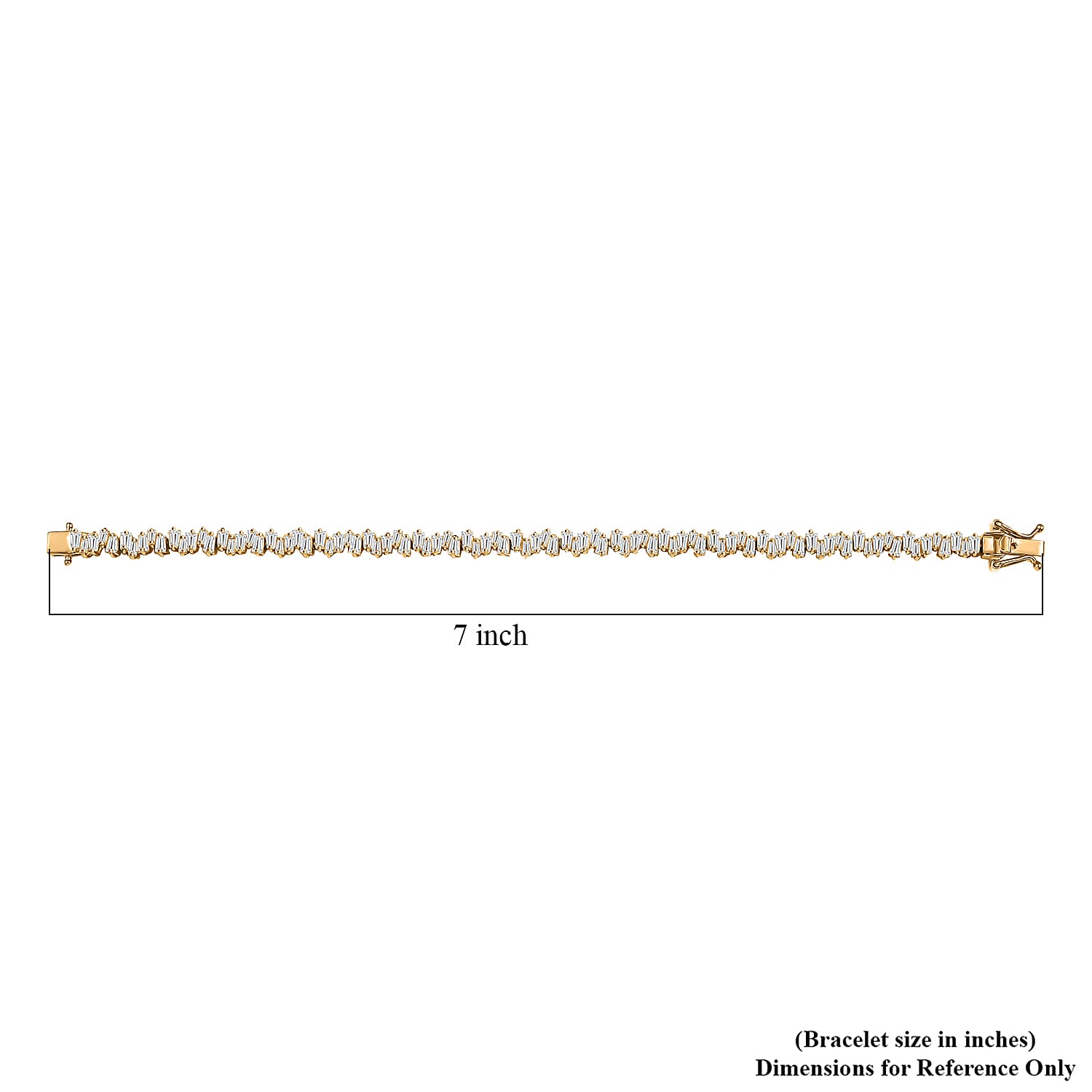 D'Joy White Zircon 7.30 ctw Waves Bracelet in 18K Vermeil Yellow Gold Over Sterling Silver (6.50 In)