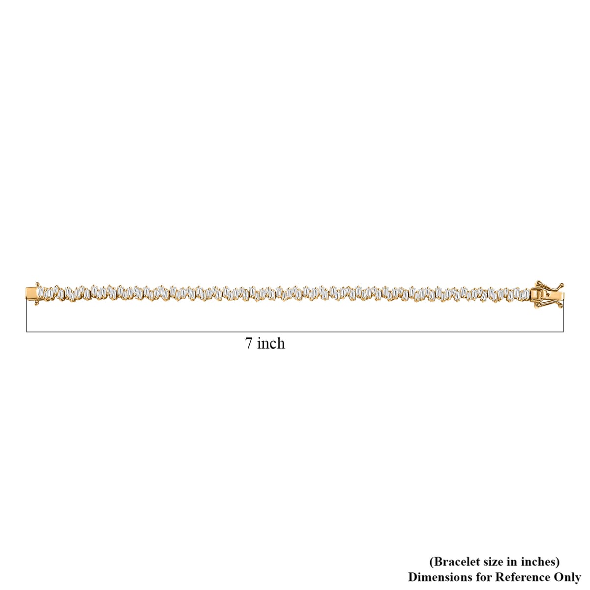 D'Joy White Zircon 7.30 ctw Waves Bracelet in 18K Vermeil Yellow Gold Over Sterling Silver (6.50 In) image number 4