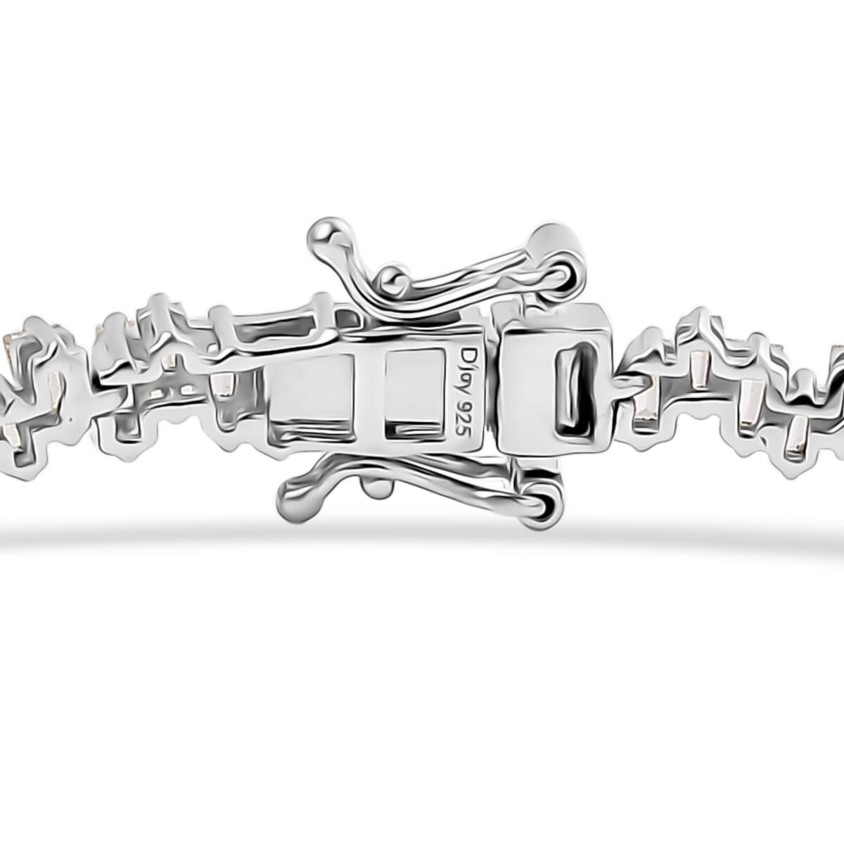 D'Joy White Zircon 7.30 ctw Waves Bracelet in Rhodium Over Sterling Silver (6.50 In) image number 3