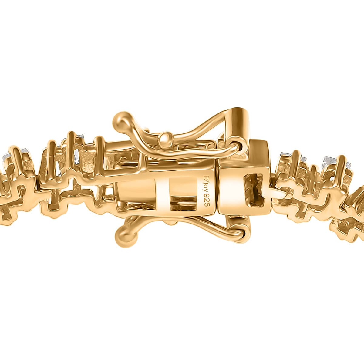 D'Joy White Zircon 8.20 ctw Waves Bracelet in 18K Vermeil Yellow Gold Over Sterling Silver (7.25 In) image number 3