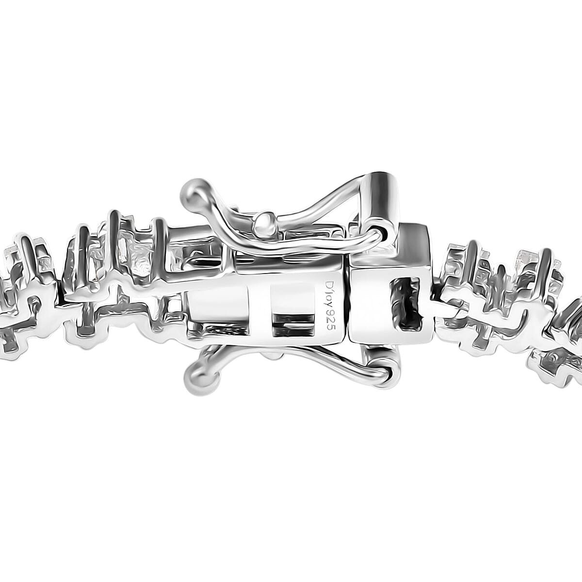 D'Joy White Zircon 8.20 ctw Waves Bracelet in Rhodium Over Over Sterling Silver (7.25 In) image number 3
