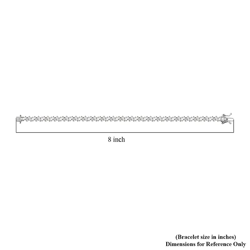 D'Joy White Zircon 8.20 ctw Waves Bracelet in Rhodium Over Sterling Silver (7.25 In)
