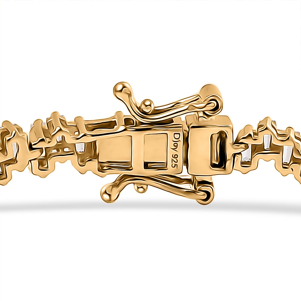 D'Joy White Zircon 9.00 ctw Waves Bracelet in 18K Vermeil Yellow Gold Over Sterling Silver (8.00 In) image number 1