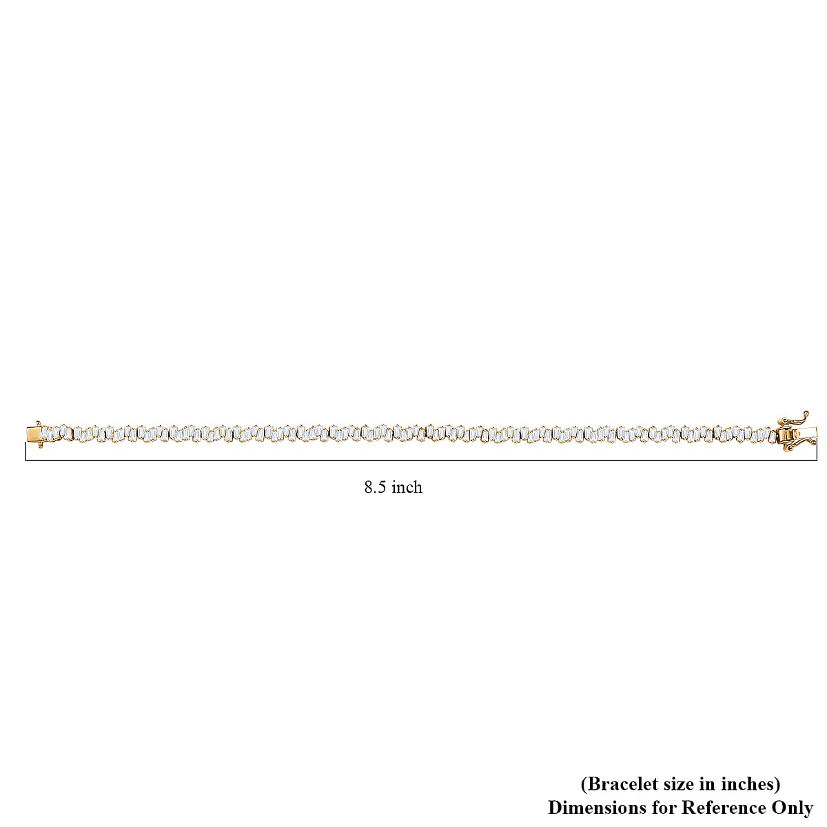 D'Joy White Zircon 9.00 ctw Waves Bracelet in 18K Vermeil Yellow Gold Over Sterling Silver (8.00 In) image number 2