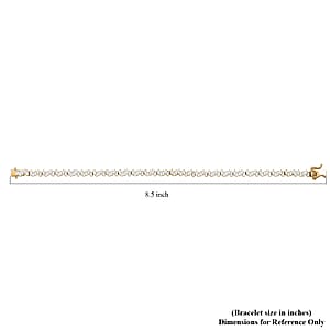 D'Joy White Zircon 9.00 ctw Waves Bracelet in 18K Vermeil Yellow Gold Over Sterling Silver (8.00 In)