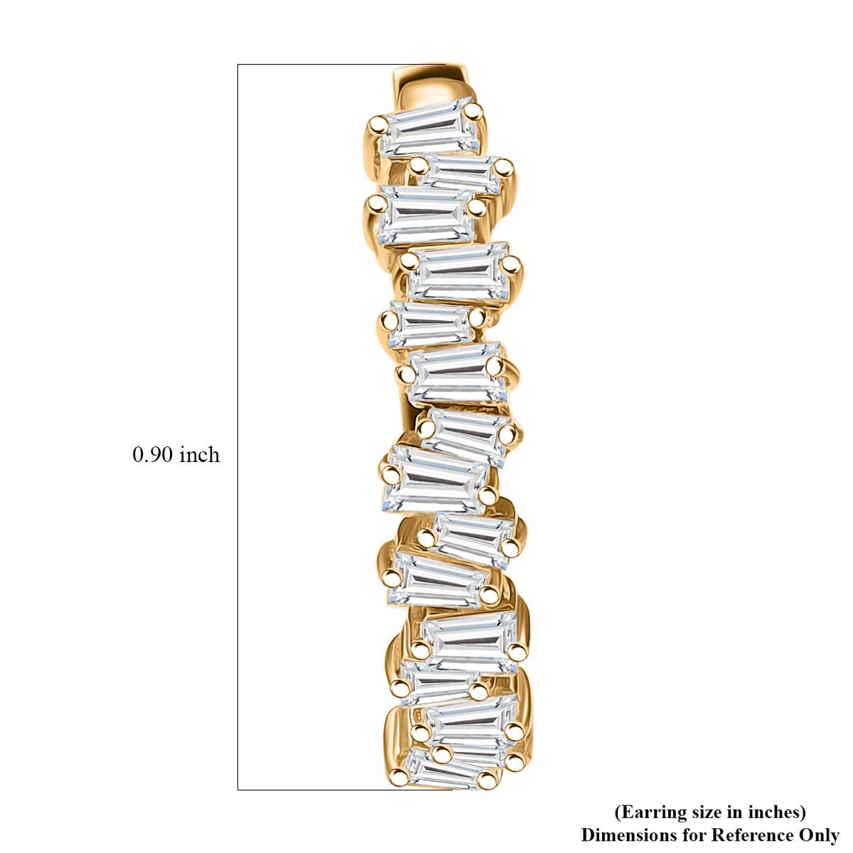 D'Joy White Zircon 2.30 ctw Waves Hoop Earrings in 18K Vermeil Yellow Gold Over Sterling Silver  image number 4