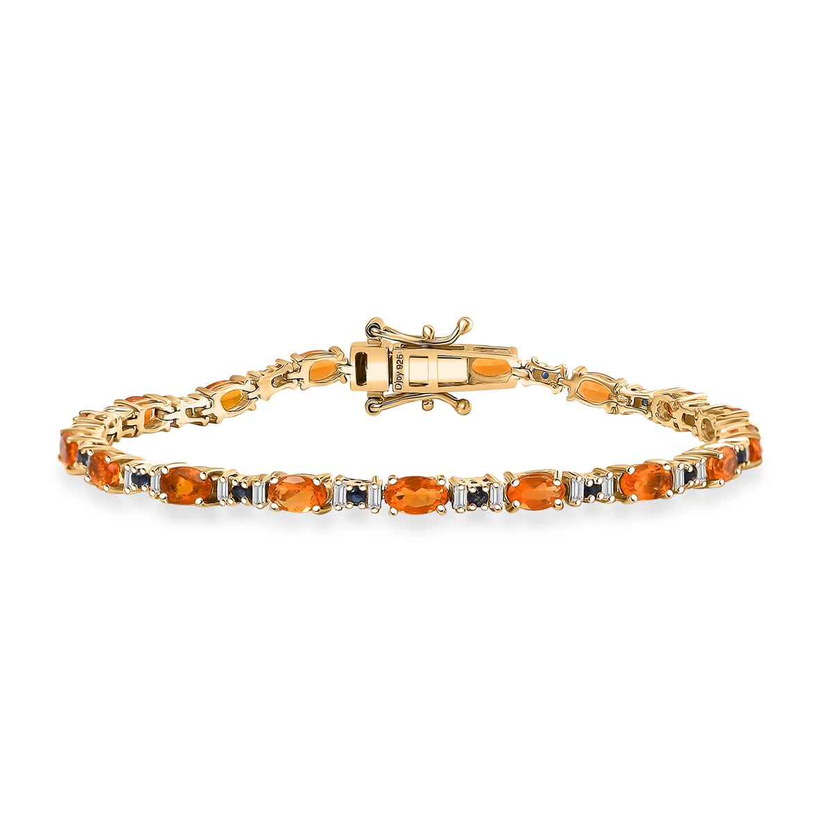 D'Joy Salamanca Fire Opal and Multi Gemstone 4.50 ctw Twilight Spark Bracelet in 18K Vermeil Yellow Gold Over Sterling Silver (8.00 In) image number 0