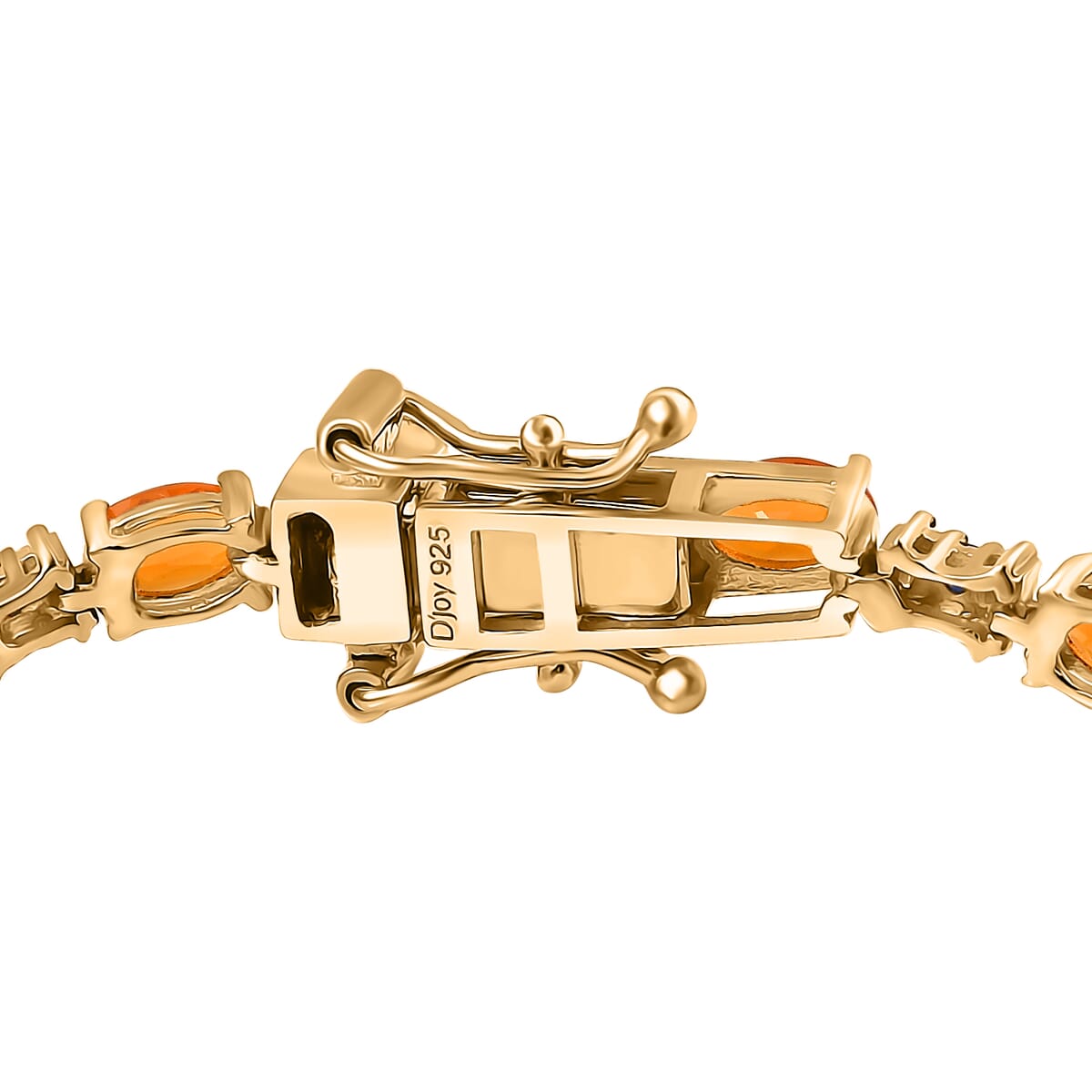 D'Joy Salamanca Fire Opal and Multi Gemstone 4.50 ctw Twilight Spark Bracelet in 18K Vermeil Yellow Gold Over Sterling Silver (8.00 In) image number 3